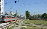 Am Depot Krasna Poljana endet die SL 22 und auch das Dreischienengleis. Nikola-Muschanow-Boulevard am 18.09.2015